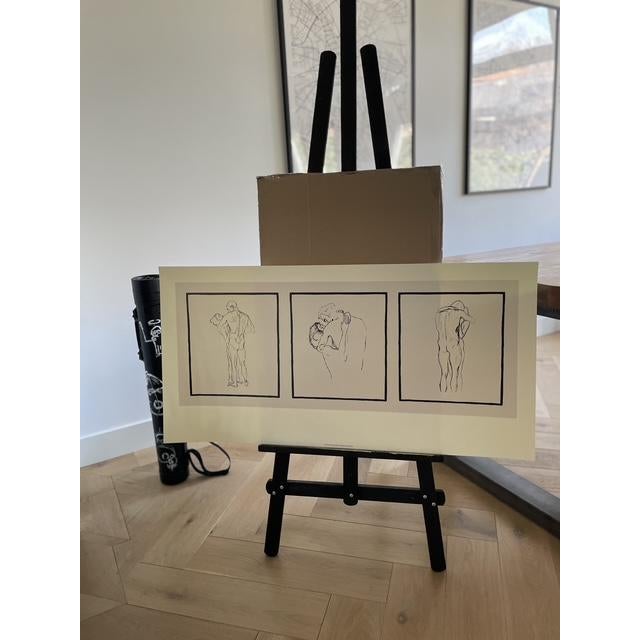 Art Nouveau Gustav Klimt (1862-1918), Couples D'Amants, Printed in Belgium For Sale - Image 3 of 10