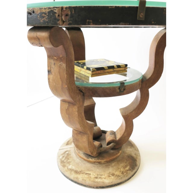 Art Deco Rustic Wood Gueridon Side Drinks Table For Sale - Image 9 of 12
