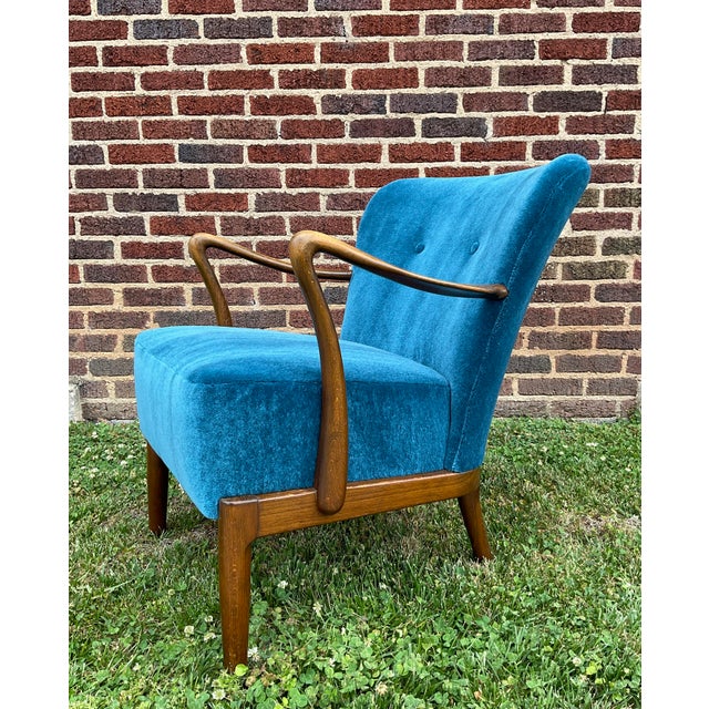 Blue Alfred Christensen Beech Lounge Chair C. 1960s For Sale - Image 8 of 16