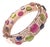 Bochic “Capri” Vintage Ruby & Fancy Sapphire Bangle Set In 18K Gold & Silver For Sale
