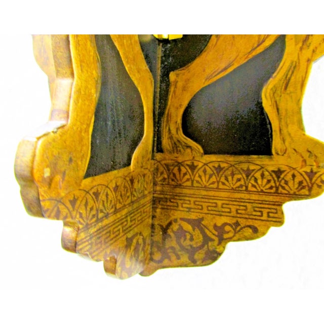 Pair Antique Anglo Sinhalese Black Lacquer Rearing Lions Wall Shelves Brackets 1880 For Sale - Image 9 of 16