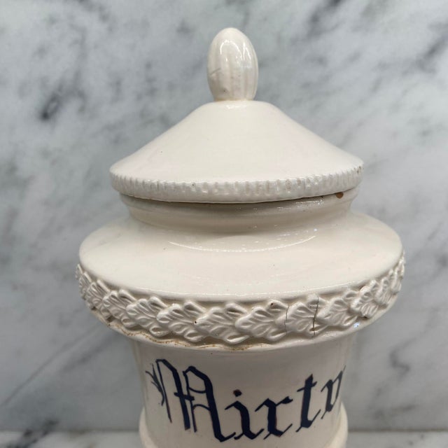 Antique Italian Apothecary Jar Venetian Porcelain Urn Large "Mirto" For Sale In Portland, ME - Image 6 of 11
