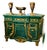 Monumental Emerald Green Louis XVI Commode Cabinet With Lock, Gold Leaf & Bronze Mounts For Sale