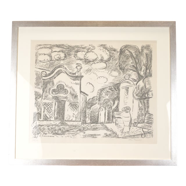 H. Purrmann, Chapel & Fountain in Levanto, Lithograph For Sale