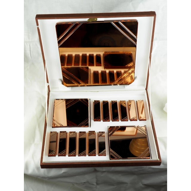 1930s 1930s French Stylclair Art Deco Glass Set of Knife Rests, Trivet and Bottle Coasters Set- 15 Pieces For Sale - Image 5 of 12