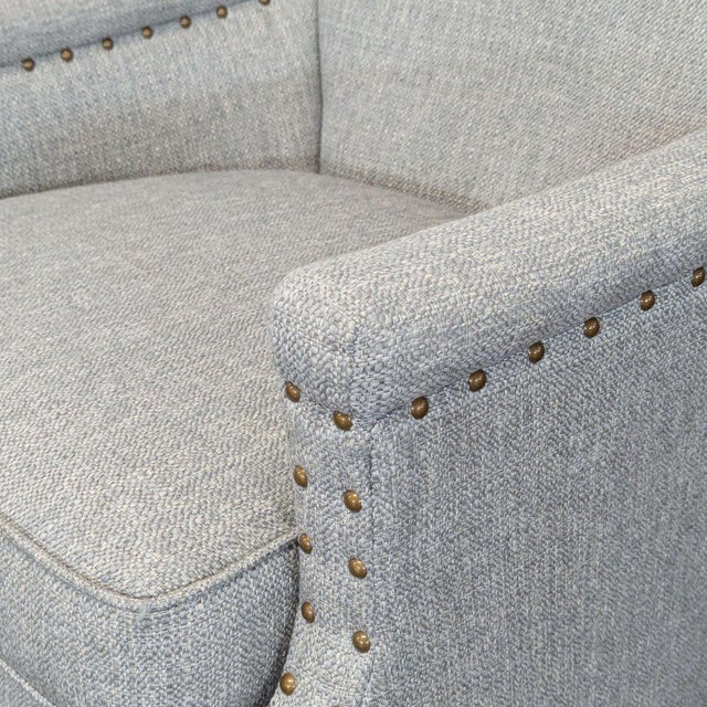 Cr Laine Furniture Lounge Swivel Chair With Nailhead Trim For Sale In San Francisco - Image 6 of 8