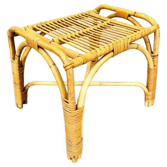 Mid-Century Modern Czechoslovakian Rattan Stool, 1970s For Sale - Image 11 of 11