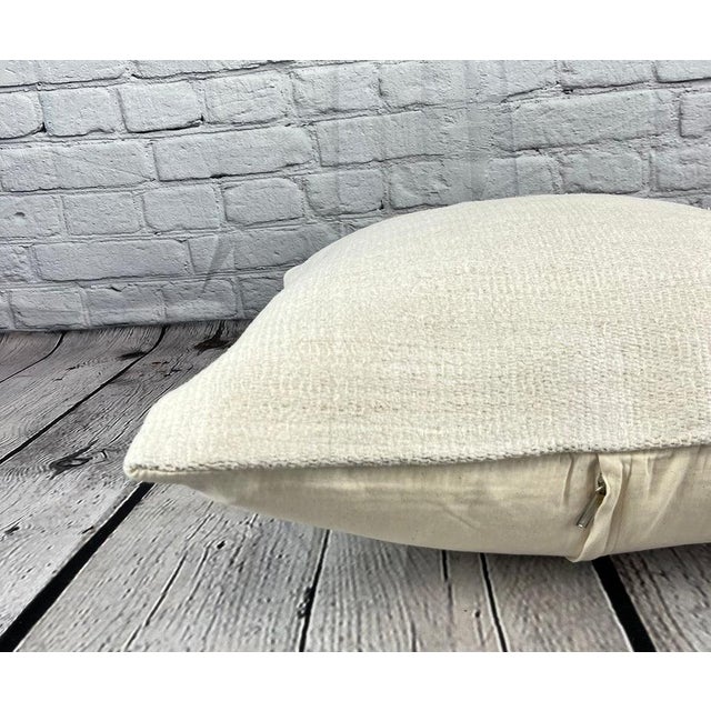 20 x 20 Hemp Pillow Turkish Cushion Natural Grayish White Pillow Cushion Cover For Sale - Image 4 of 4