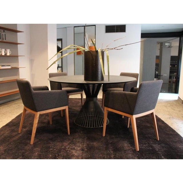 Stone Dark Brown Lama 1600 Round Table with Steel Frame by Disain1971 For Sale - Image 6 of 7