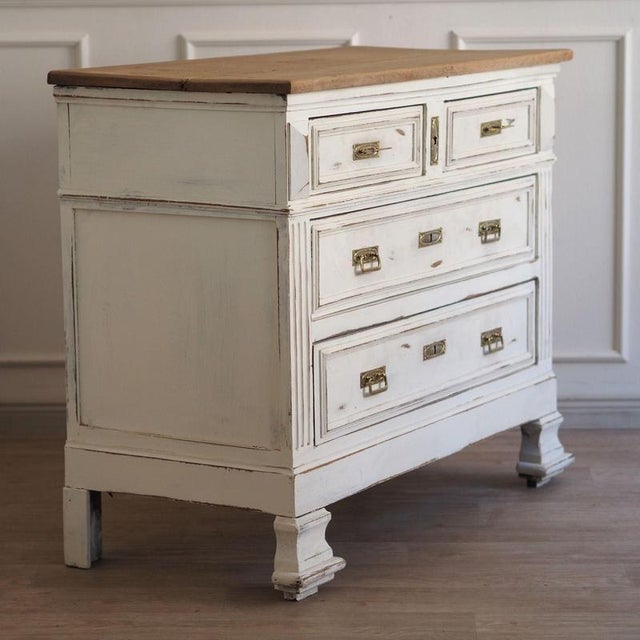 Early 20th Century Shabby Chic White Chest of Drawers For Sale - Image 4 of 13