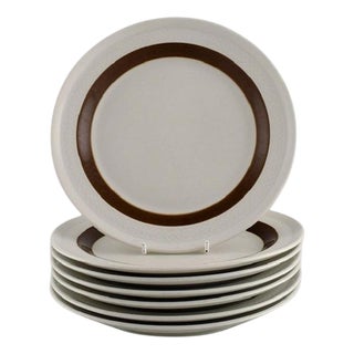 Forma Lunch Plates in Glazed Stoneware by Olle Alberius for Rörstrand, 1960s, Set of 7 For Sale