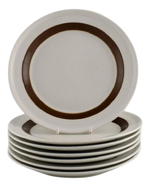 Forma Lunch Plates in Glazed Stoneware by Olle Alberius for Rörstrand, 1960s, Set of 7