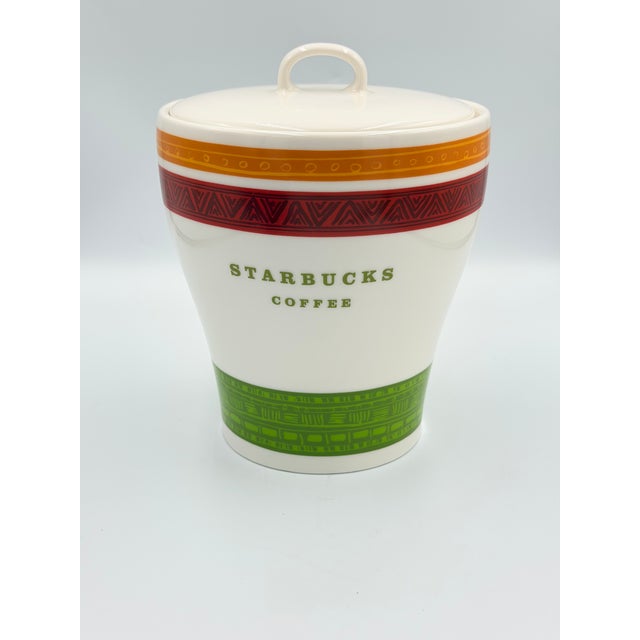 Starbucks Advertising Jar Coffee Bean Tea Holder Ceramic 2005 Canister This Collectible Starbucks coffee canister, cookie...