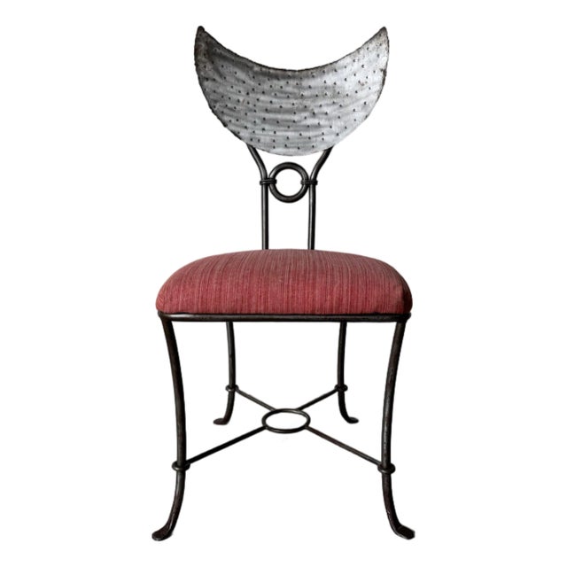 1980’s Vintage Handmade Brutalist Metal Sculptural Accent Chair For Sale