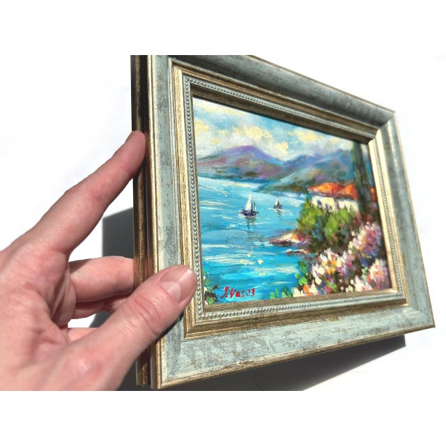 2020s Framed Seascape Coast Oil Original Painting Contemporary by Valeriya Serova For Sale - Image 5 of 13