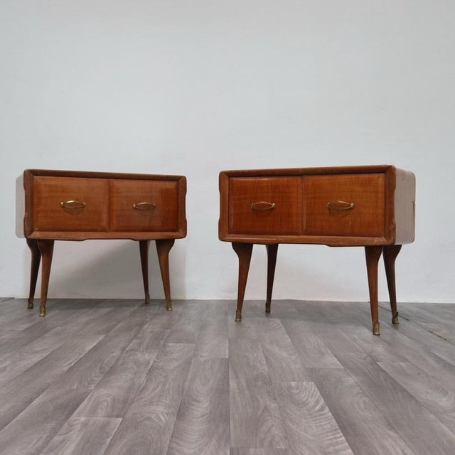 Mid-Century Modern Nightstands in the style of Gio Ponti, 1950s, Set of 2 For Sale - Image 6 of 16