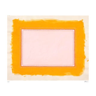 Orange-Yellow Abstract Art Print, Limited Edition of 25, Signed by Artist Emily Keating Snyder, 33 X 42 In. For Sale