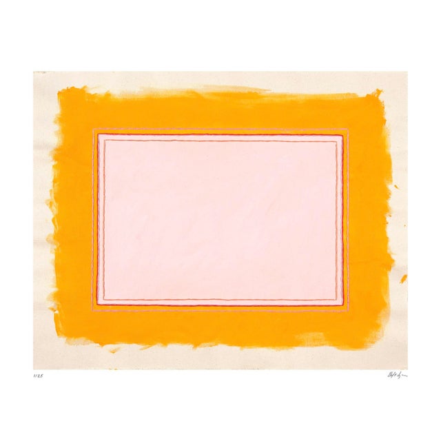 Orange-Yellow Abstract Art Print, Limited Edition of 25, Signed by Artist Emily Keating Snyder, 33 X 42 In. For Sale