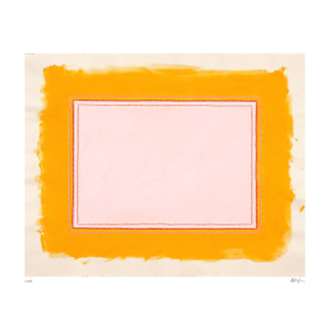 Orange-Yellow Abstract Art Print, Limited Edition of 25, Signed by Artist Emily Keating Snyder, 33 X 42 In.