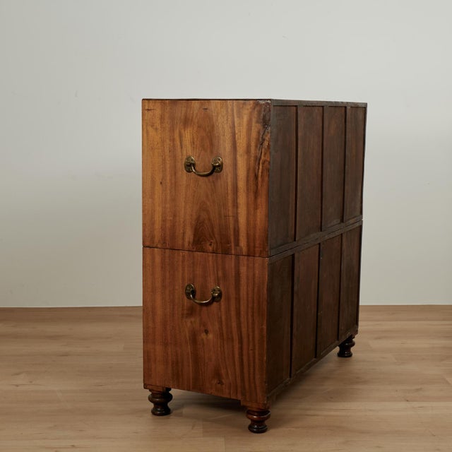 Antique Camphor Wood Campaign Chest With Pullout Desk For Sale - Image 18 of 18