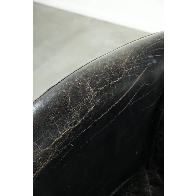 Vintage Black Cowhide Aviator Lounge Chair For Sale - Image 9 of 13