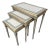 Italian Greek Key Nesting Tables in Aged Silver Leaf & Gilt, Set of Three For Sale