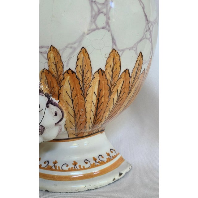 18th Century 18th Century Porcelain Wall Fountain/Lavabo With Aged Brass Spigot For Sale - Image 5 of 9