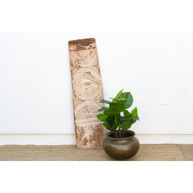 Wood 19th Century Chalk White Carved African Panel For Sale - Image 7 of 7