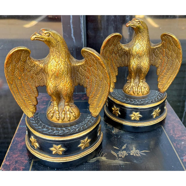 Italian Mid-Century Neo-Classical Style Eagle Form Bookends by Borghese For Sale - Image 3 of 8
