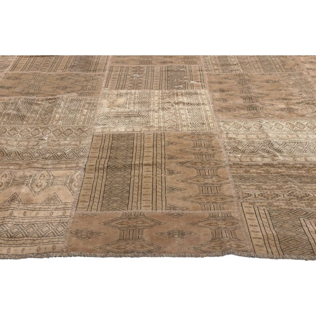 Mid 20th Century Vintage Persian Patchwork Rug, 06'10 X 09'10 For Sale - Image 4 of 10