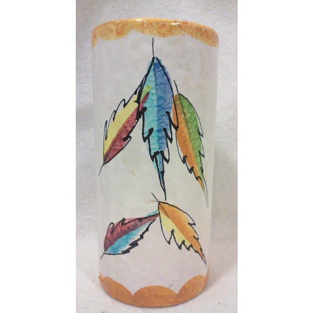 Ceramic Colorful Italian Ceramic Leaf Vase For Sale - Image 7 of 7