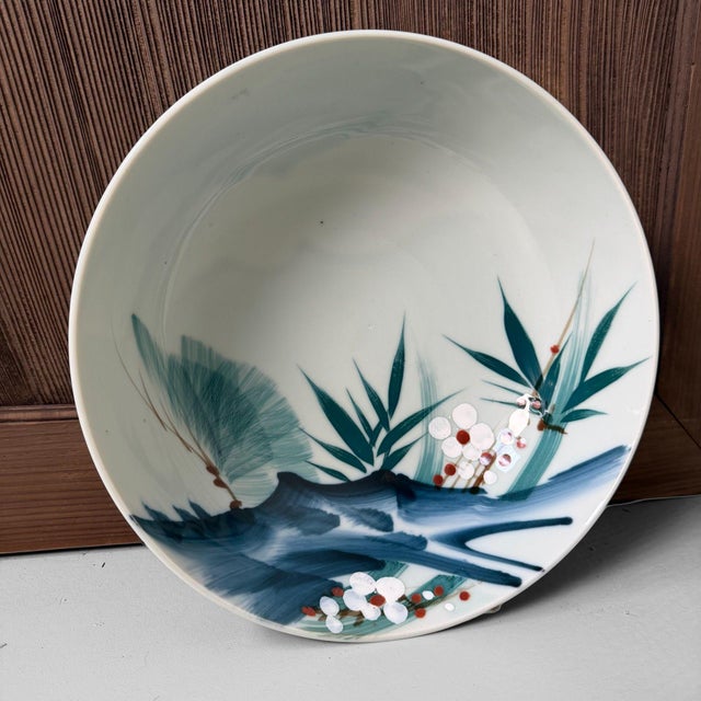 Vintage Japanese Porcelain Bowl with Sho Chiku Bai Motif, 1950s For Sale - Image 10 of 10