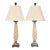 Pair of Berman Chrome, Marble & Ivory Table Lamps With Swivel Base and White Fabric Shades For Sale