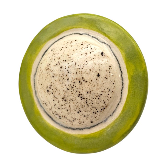 Postmodern Signed D. Kite Postmodern Studio Ceramic Teapot Green Speckle 7.5" For Sale - Image 3 of 13