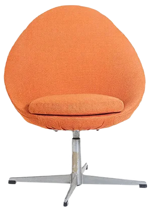 Mid-Century Orange Swivel Chair, 1950s