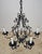 Late 20th Century Traditional Black Steel Six Arm Crystal Chandelier For Sale - Image 10 of 13