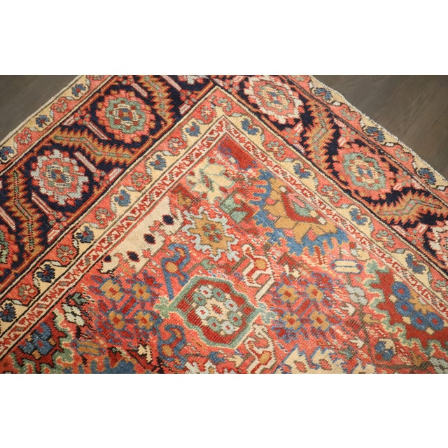 Textile 1920s Stunning Antique Heriz Rug 8' X 10' For Sale - Image 7 of 10
