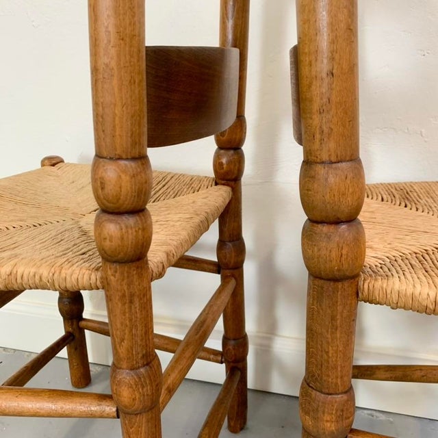 Vintage French Decorative Wood Chairs, 1940, Set of 2 For Sale - Image 12 of 16