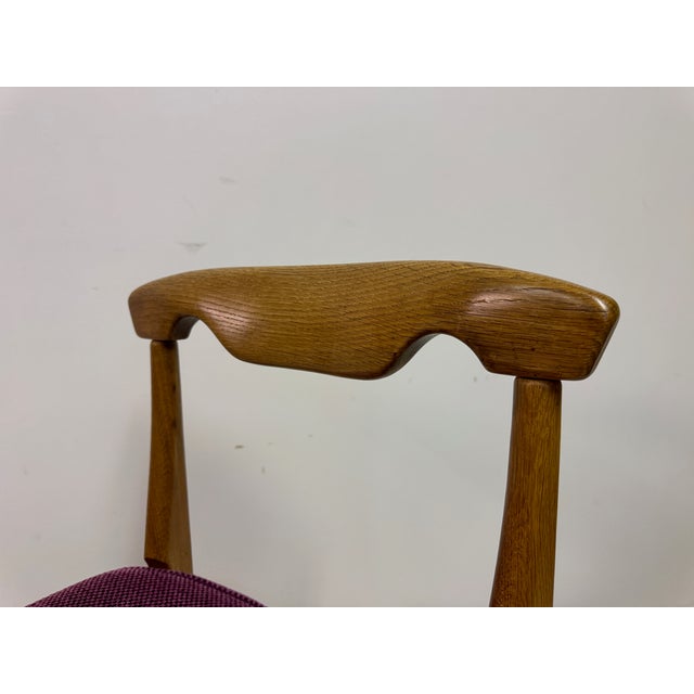Wood Mid-Century Oak Dining Chairs by Guillerme et Chambron, 1960s, Set of 4 For Sale - Image 7 of 16
