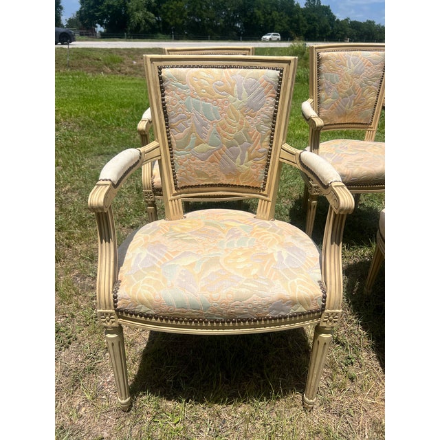 French French 19th Century Louis XVI Arm Chairs - Set of 4 For Sale - Image 3 of 9