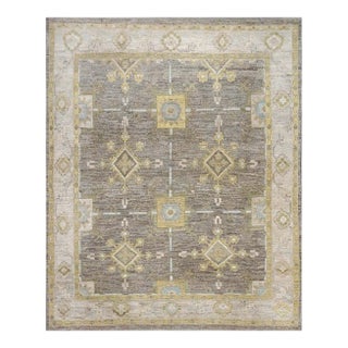 21st Century Turkish Oushak 10x13 Taupe, Ivory, & Yellow Handmade Area Rug #1144067 For Sale