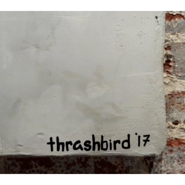 Textile Thrashbird Art - Kim Kardashian Taking a Selfie - Stencil & MIX Media Painting For Sale - Image 7 of 10