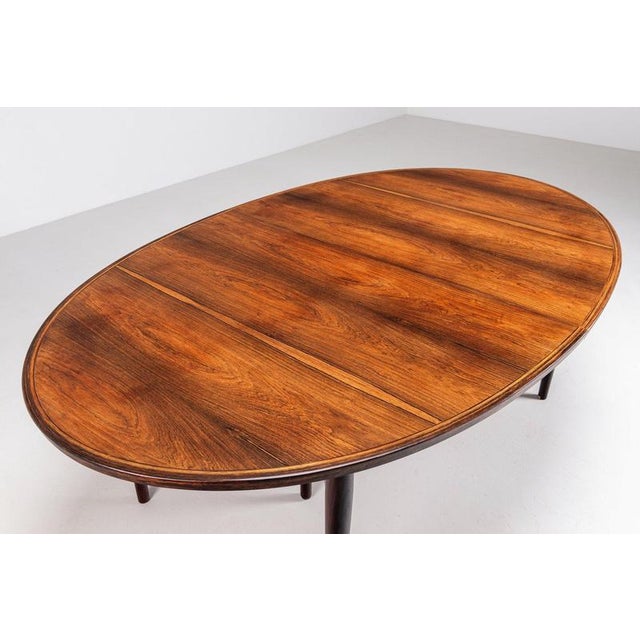 Oval Model 212 Dining Table in Rosewood attributed to Arne Vodder for Sibast, Denmark, 1960s For Sale - Image 11 of 15