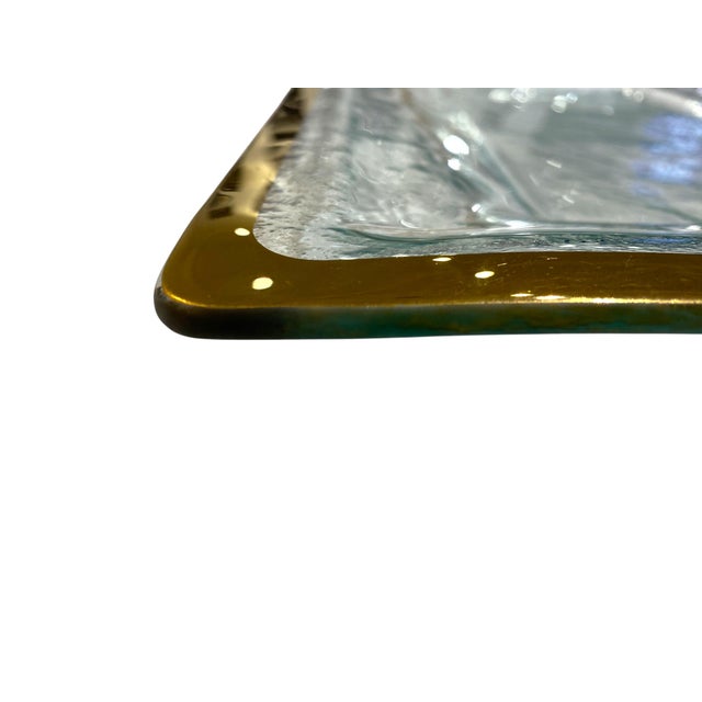 Extra-Large Annieglass Roman Antique Gold Trim Glass Tray For Sale In San Francisco - Image 6 of 12
