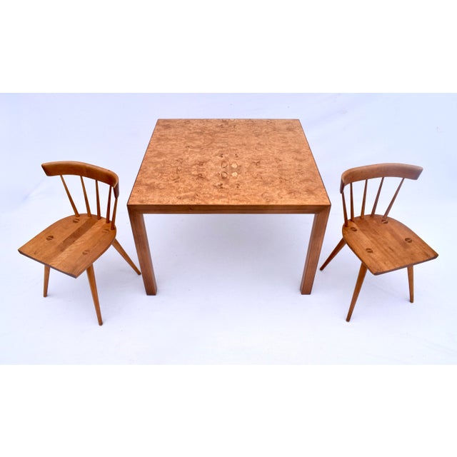 Milo Baughman for Directional American Mid-Century Ash Burl Game Table For Sale In Philadelphia - Image 6 of 16