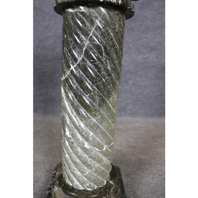 Black 20th C Sprindrel Neoclassical Column Style Marble Pedestal For Sale - Image 8 of 10