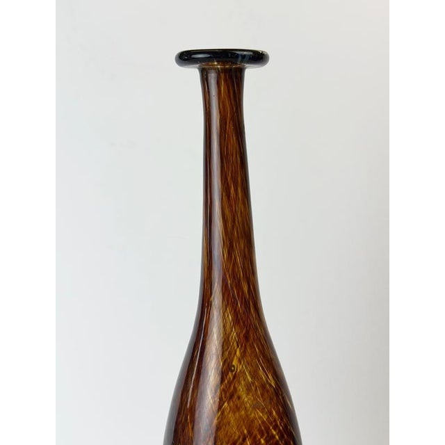 Mdina Glass Bottle Vase in Amber Tortoiseshell by Michael Harris, 1970s For Sale - Image 4 of 10
