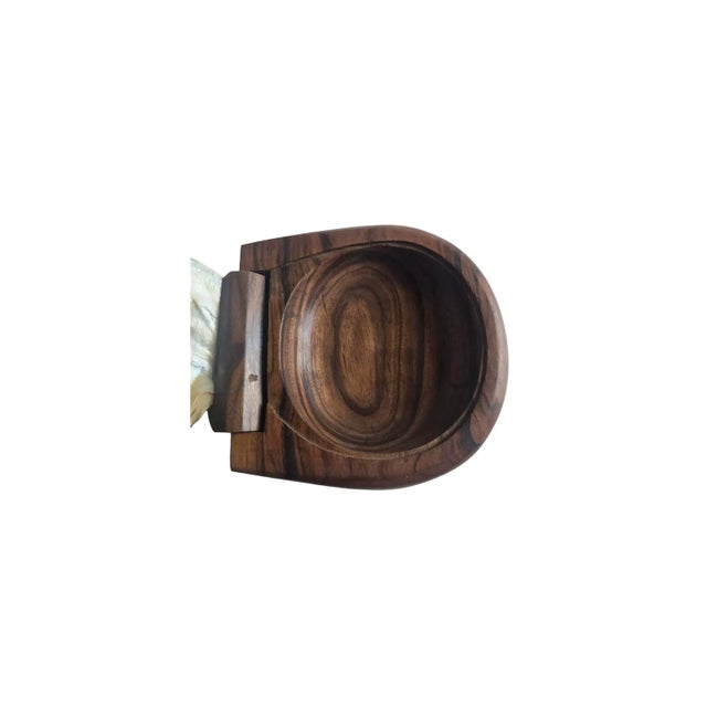 1970s Shell Hinge Lidded Walnut Wood Box Attributed to Alexandre Noll For Sale In San Francisco - Image 6 of 7