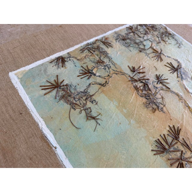 Textile “The Haunt of the Butterfly” — Vintage Signed Original Mixed-Media Botanical Collage For Sale - Image 7 of 16