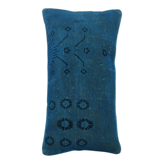Blue Over-Dyed Turkish Pillow For Sale